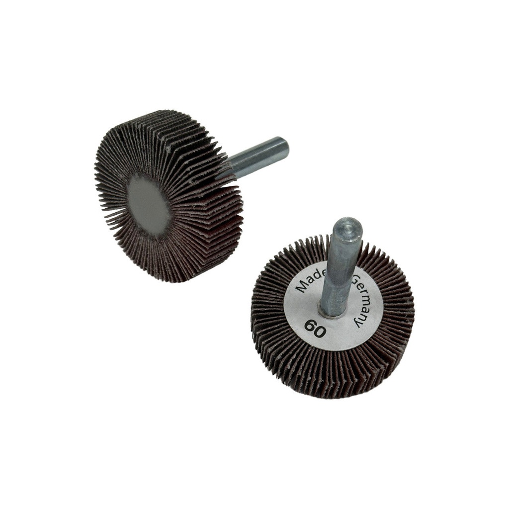 [107-7885] Flap Wheels, 1/4" Shank - 1-1/2" x 1/2", 60 Grit