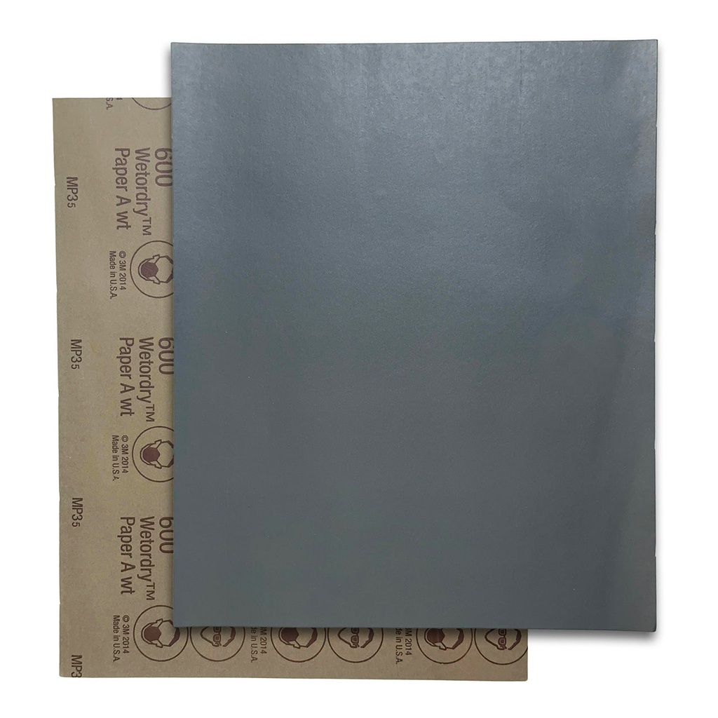 [109-8196] 3M™ Wetordry™ Silicon Carbide Sandpaper - 600 Grit  (Pkg. of 5)