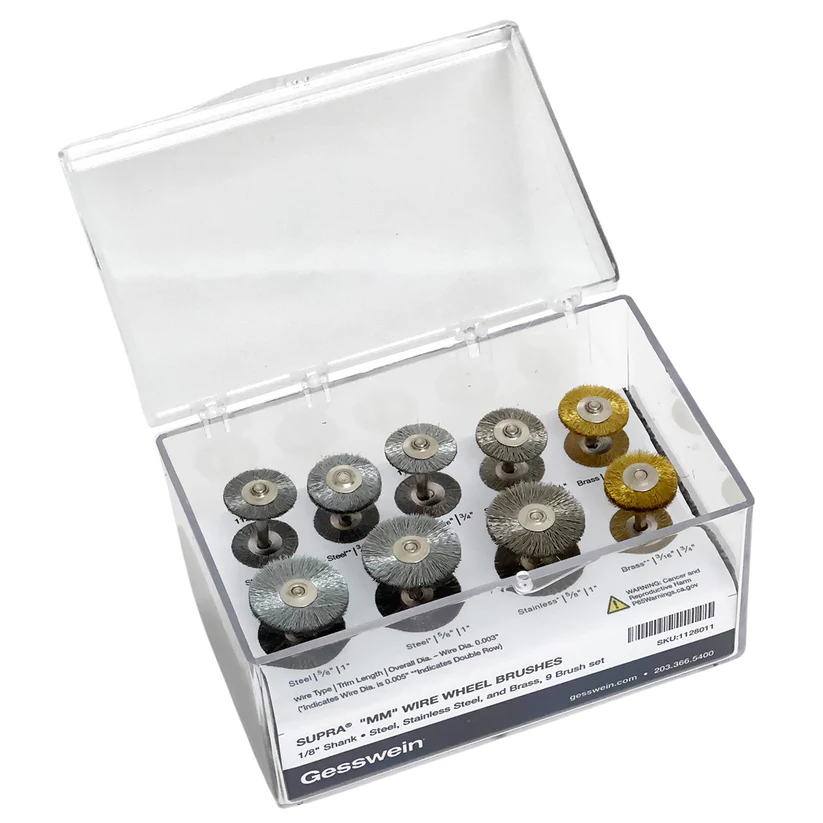 [112-8011] SUPRA® "MM" Wire Wheel Brush - 9-Piece Set