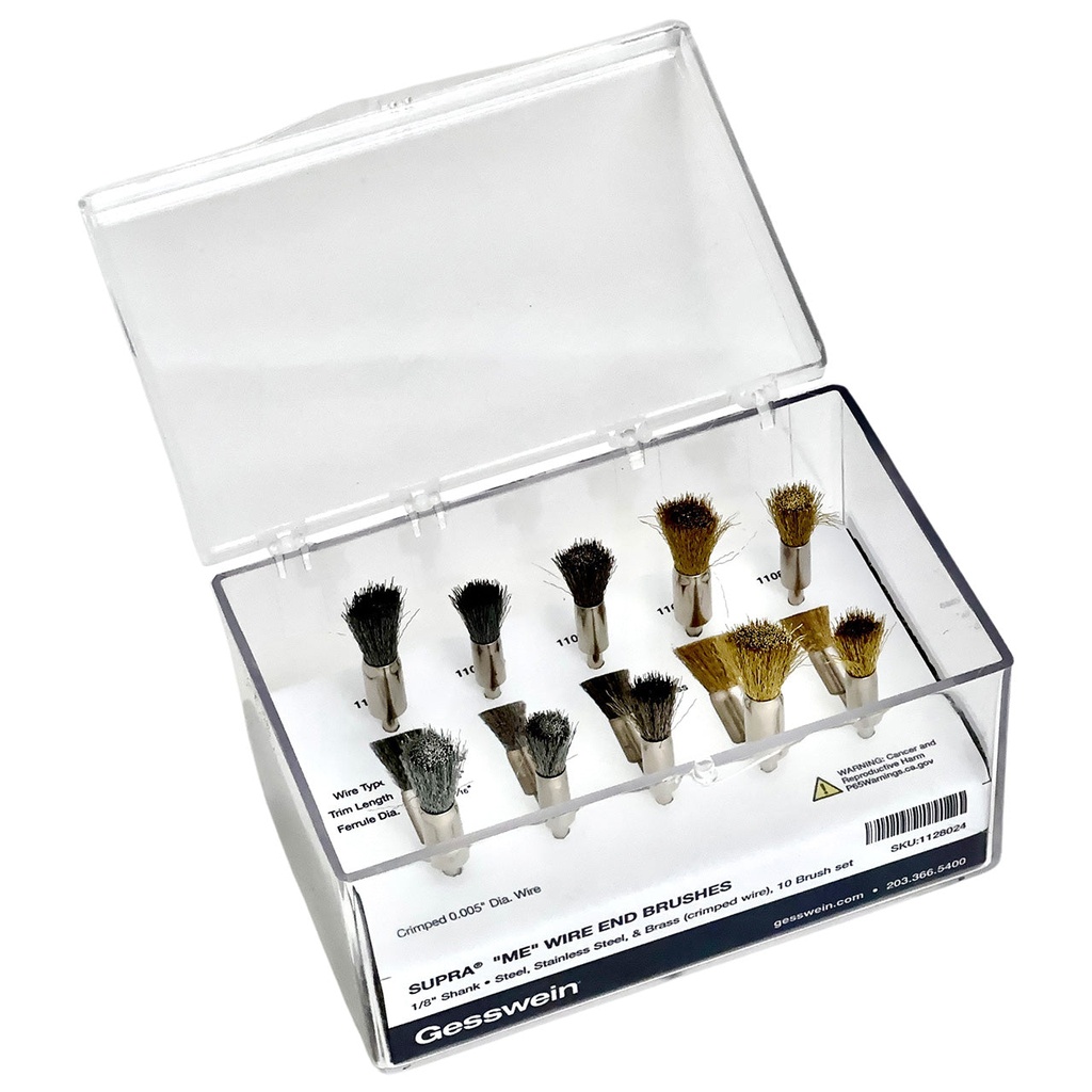 [112-8024] SUPRA® "ME" Crimped Wire End Brush - 10-Piece Set