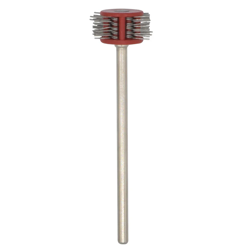 [113-1053] Mounted Texturing Wheel - 13x5mm, Fine (Red)