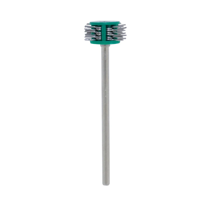 [113-1055] Mounted Texturing Wheel - 13x5mm, Medium (Green)