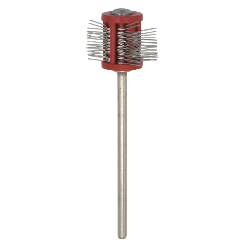 [113-1063] Mounted Texturing Wheel - 16x12mm, Fine (Red)