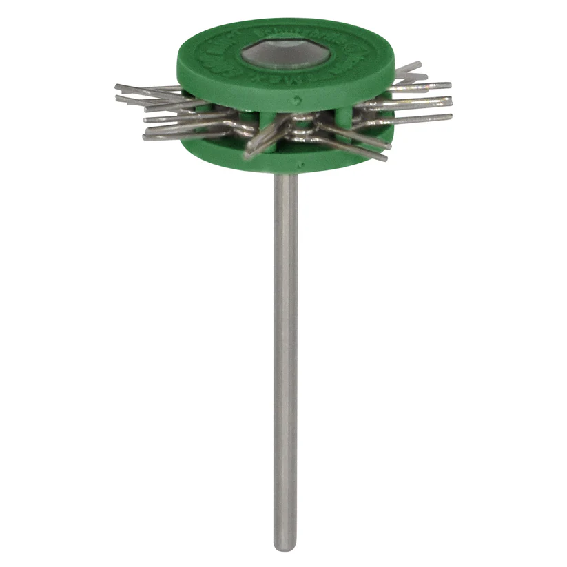 [113-1076] Mounted Texturing Wheel - 35x8mm, Medium (Green)