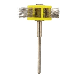 [113-1082] Mounted Texturing Wheel - 40x12mm, Extra-Fine (Yellow)