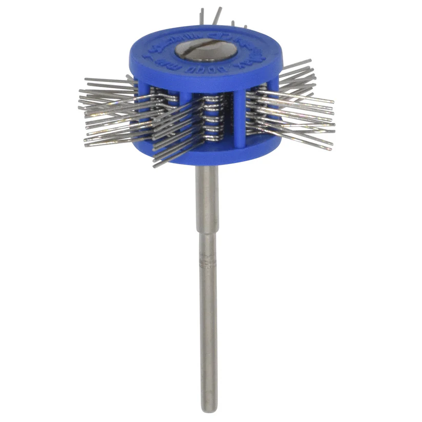 [113-1084] Mounted Texturing Wheel - 40x12mm, Med-Fine (Blue)