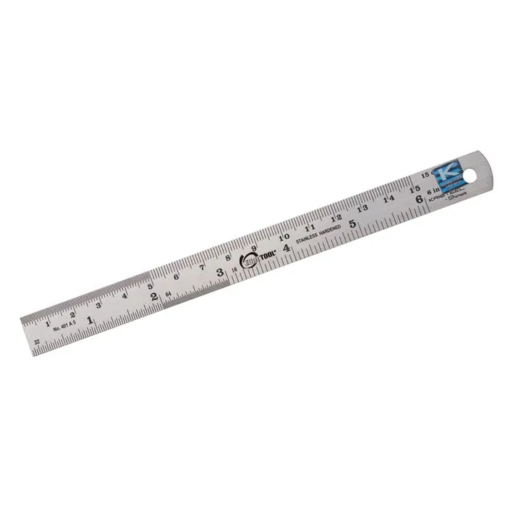 [811-1710] Stainless Steel Ruler 6"/150mm (cm/mm & Inches)