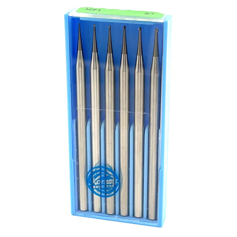 Komet Carbide Bur Set of 6 Round Fig. H71 (Sizes 0.30 - 0.80mm)