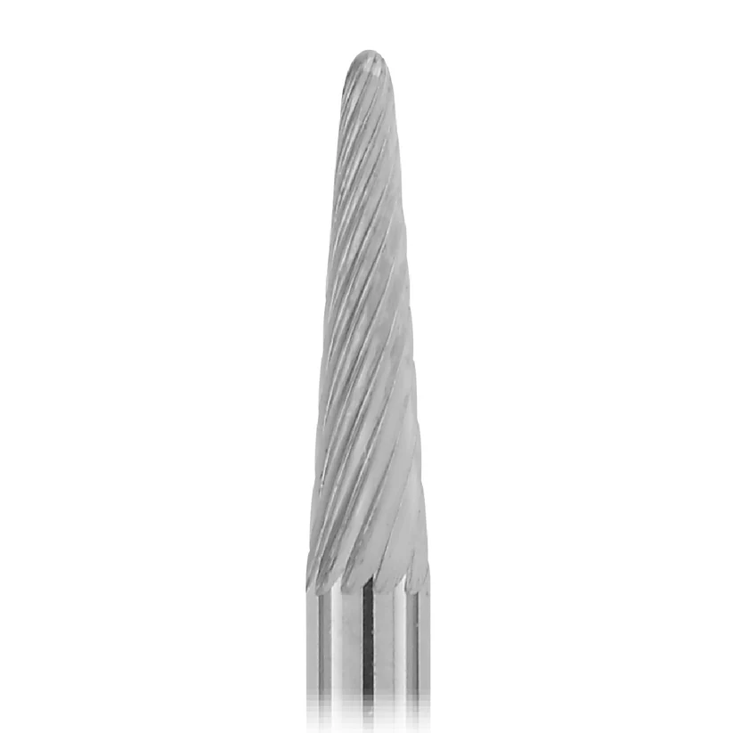 1-1/2" Solid Carbide Burs - 1/8" Shank, 1/8" x 1/2" Double Cut Cone