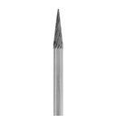 Solid Carbide Burs, 3" Long, 1/8" Shank - 1/8" x 7/16", Double Cut