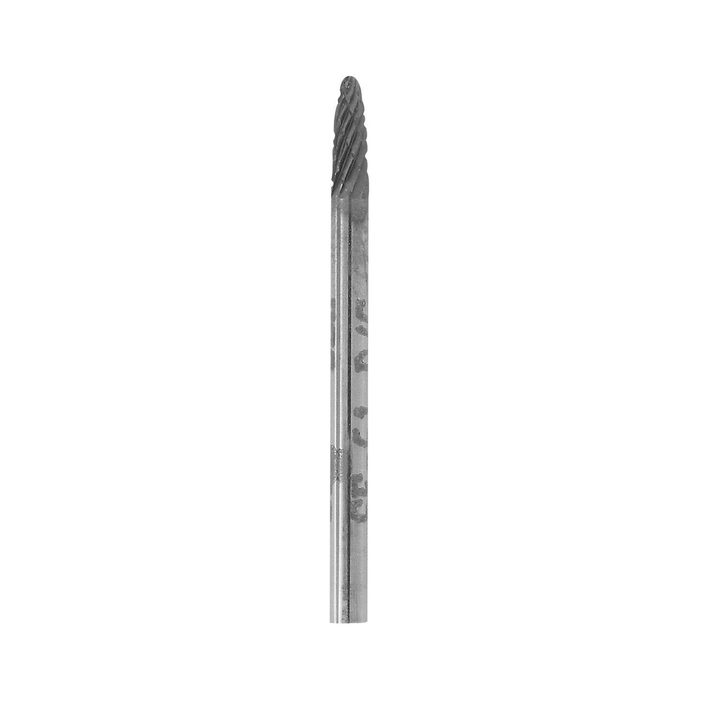 [129-1455] 1-1/4" Solid Carbide Burs - 3/32" Shank, 3/32" x 1/4" Double Cut, Bullet
