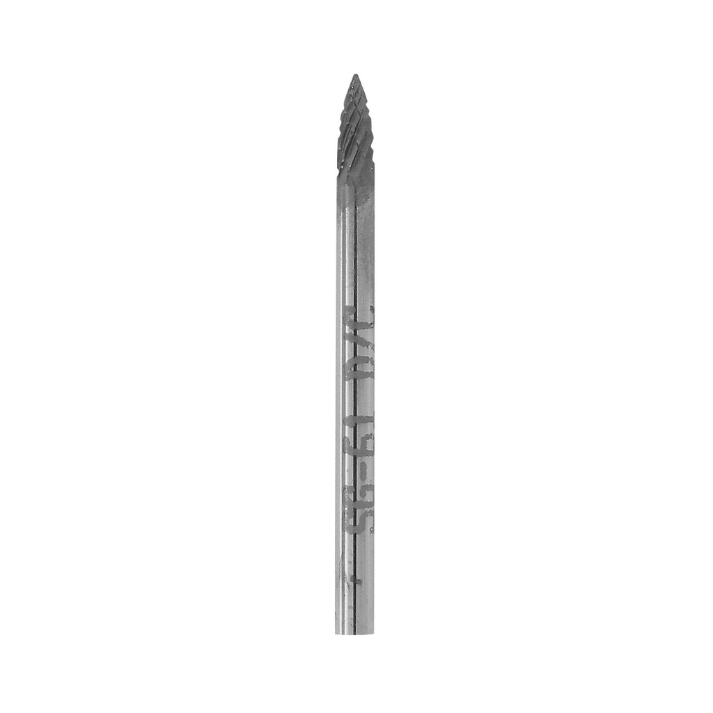 [129-1460] 1-1/4" Solid Carbide Burs - 3/32" Shank, 3/32" x 1/4" Plain Cut, Point