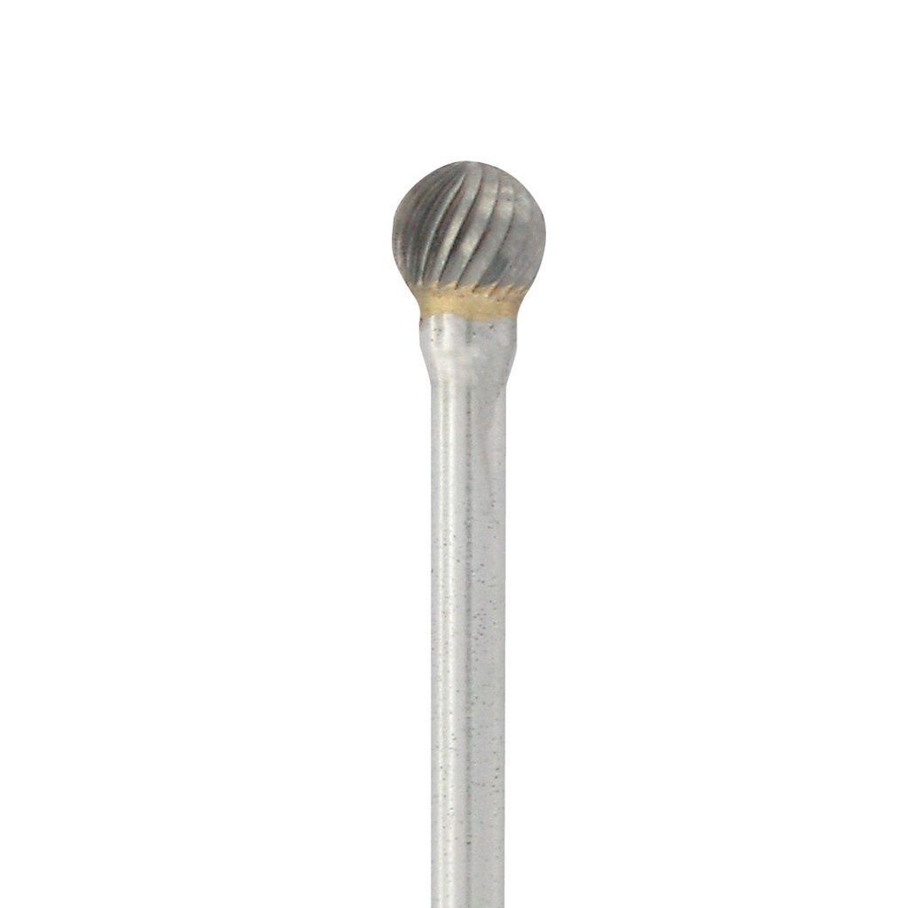[129-1785] Carbide Head Burs - 1/8" Shank, 1/4" Double Cut, Round