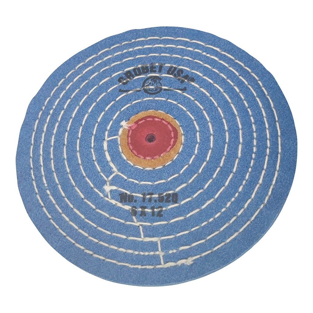 Grobet USA® Blue Muslin Buff - 6" Razor Edge