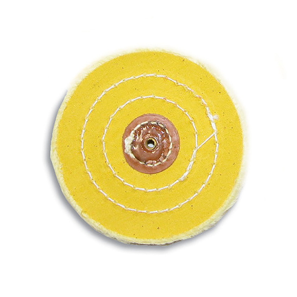 Grobet USA® Yellow Muslin Buff - 4"x40 Ply Stitched