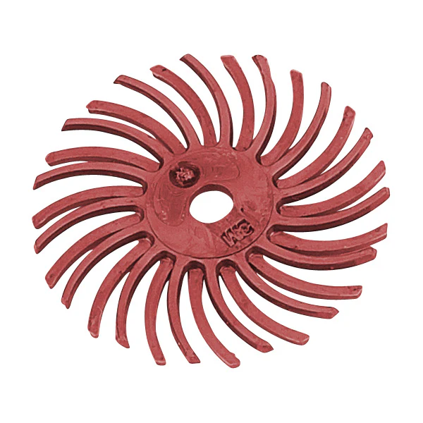 [145-1570] 3M™ Radial Bristle Discs - 1" Red 220 Grit (Pkg. of 12)