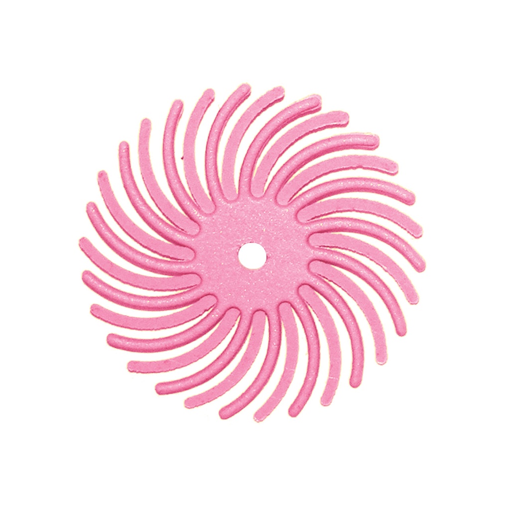 [145-5067] Dedeco® SUNBURST® Radial Discs - 7/8", 600 Pumice (Pkg. of 12) Pink