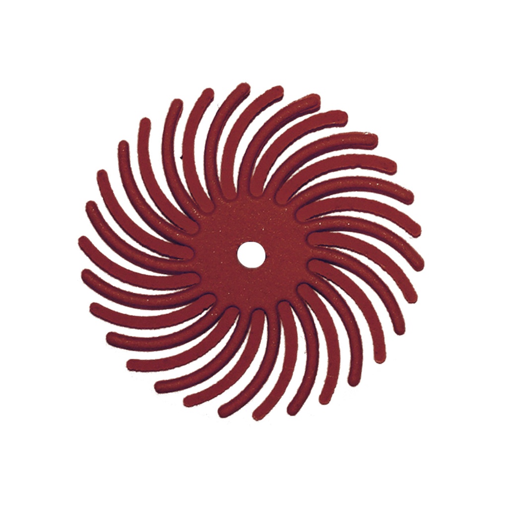 [145-5085] Dedeco® SUNBURST® Radial Discs - 7/8" 220 grit (Pkg. of 48) Red