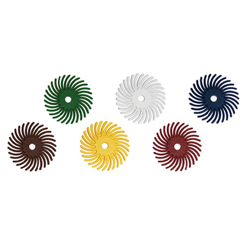 [145-5121] Dedeco® SUNBURST® Radial Discs - 1", 36 Grit Brown (Pkg. of 12)