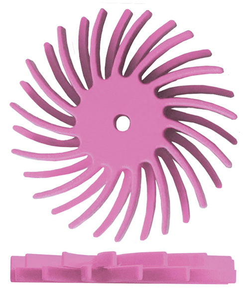 Dedeco® SUNBURST® Dual Radial Discs - 7/8" Pink, 600 grit (Pkg. of 12)