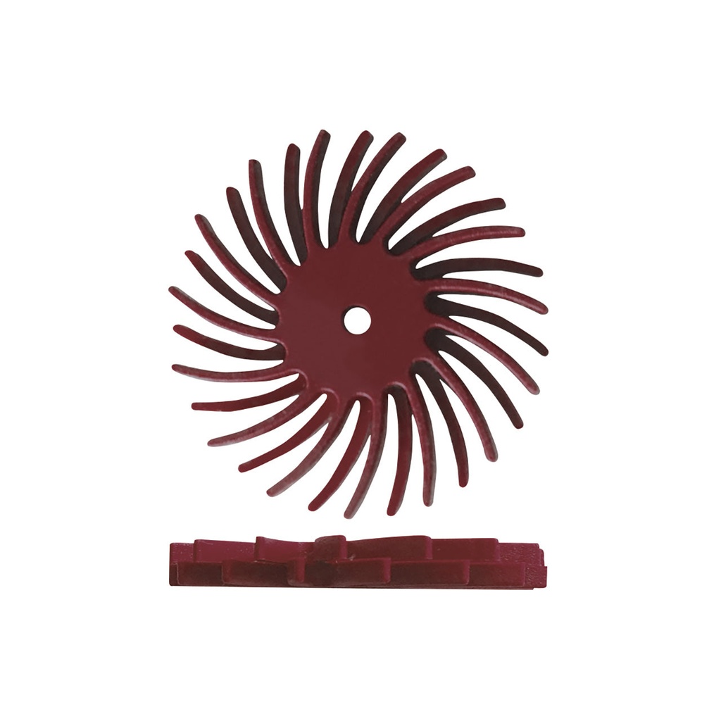 Dedeco® SUNBURST® Dual Radial Discs - 7/8" Red, 220 grit (Pkg. of 48)