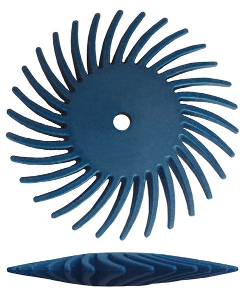 Dedeco® SUNBURST® Knife Edge Radial Discs - 7/8" Blue, 400 grit (Pkg. of 12)