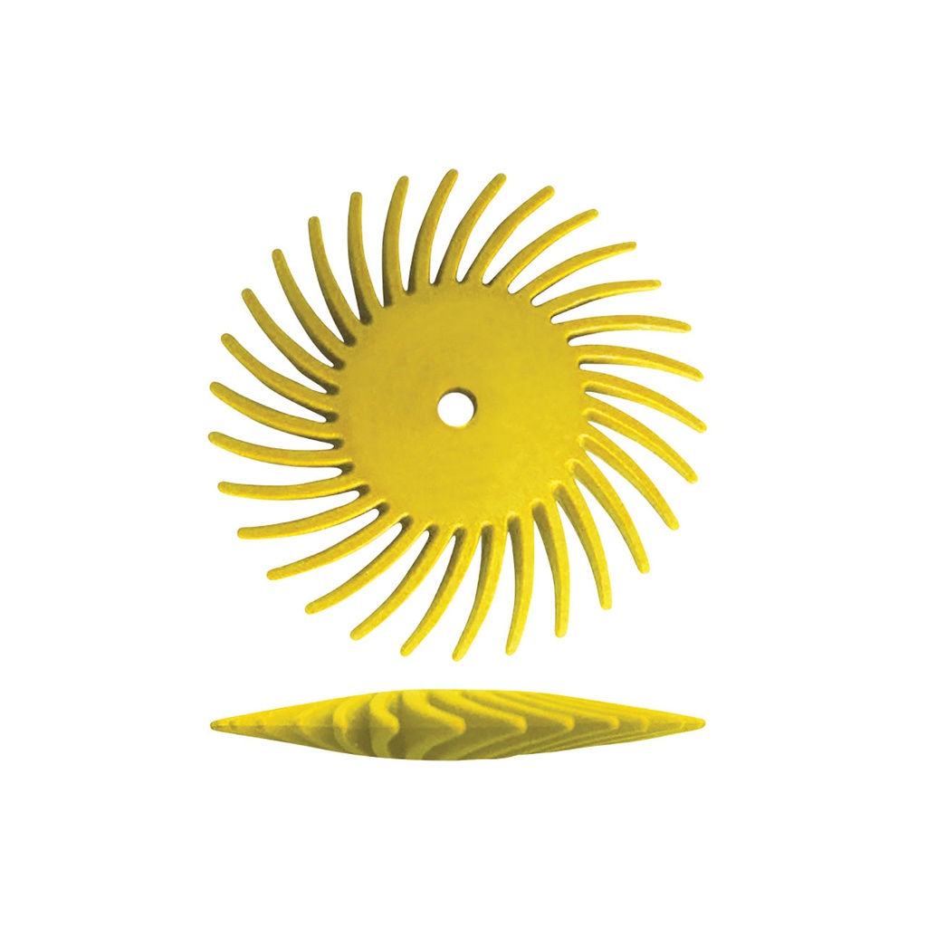 [145-5314] Dedeco® SUNBURST® Knife Edge Radial Discs - 7/8" Yellow, 80 grit (Pkg. of 48)