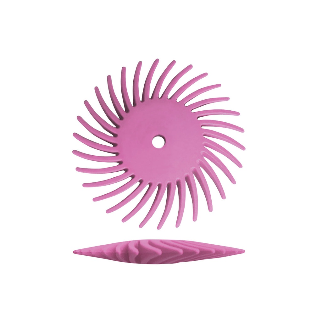 [145-5318] Dedeco® SUNBURST® Knife Edge Radial Discs - 7/8" Pink, 600 grit (Pkg. of 48)