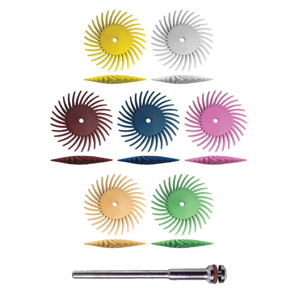 Dedeco® SUNBURST® Knife Edge Radial Discs - 7/8" Assortment (Pkg. of 43)