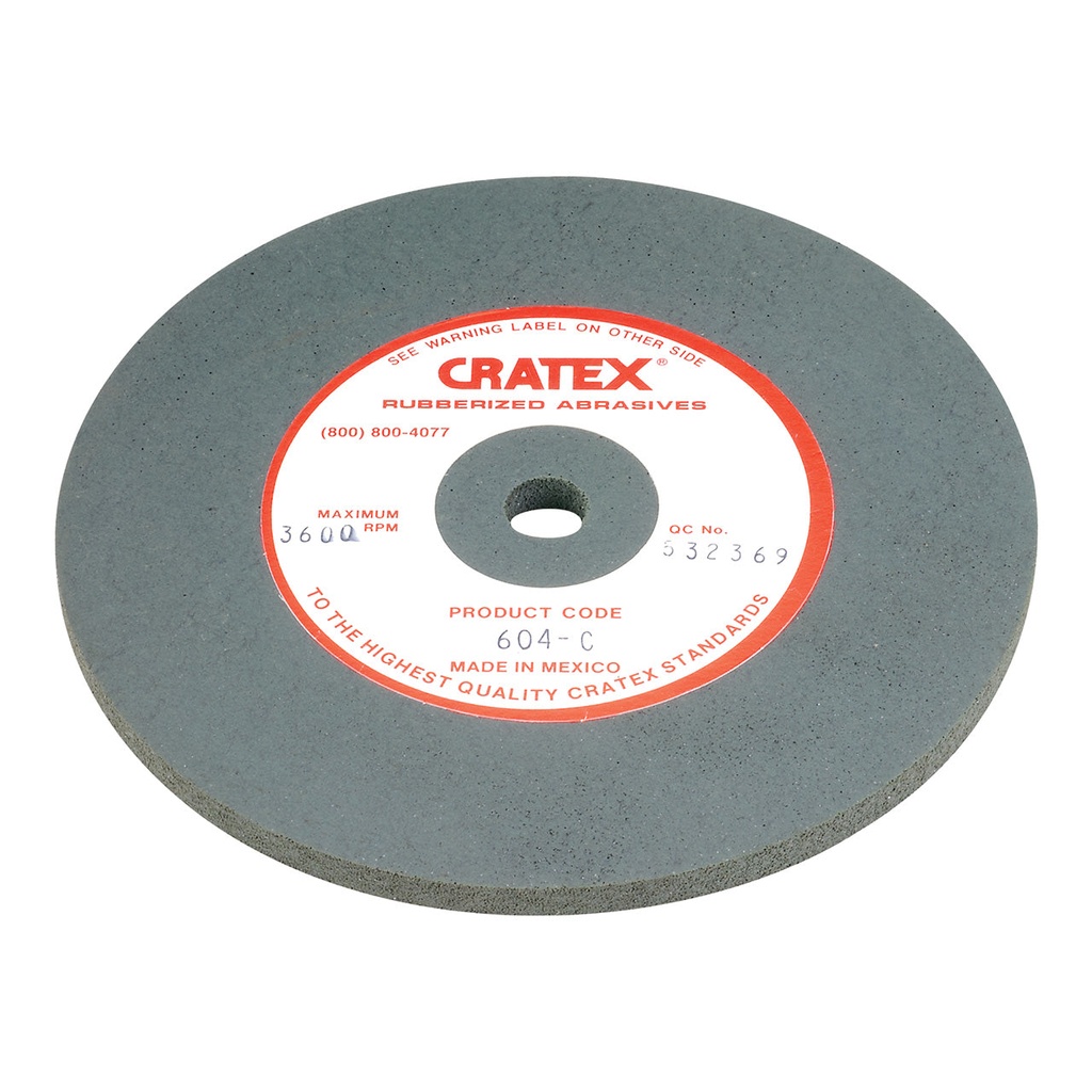 [149-0604] Cratex® Large Wheel, 6"x1/4" - 604 Coarse