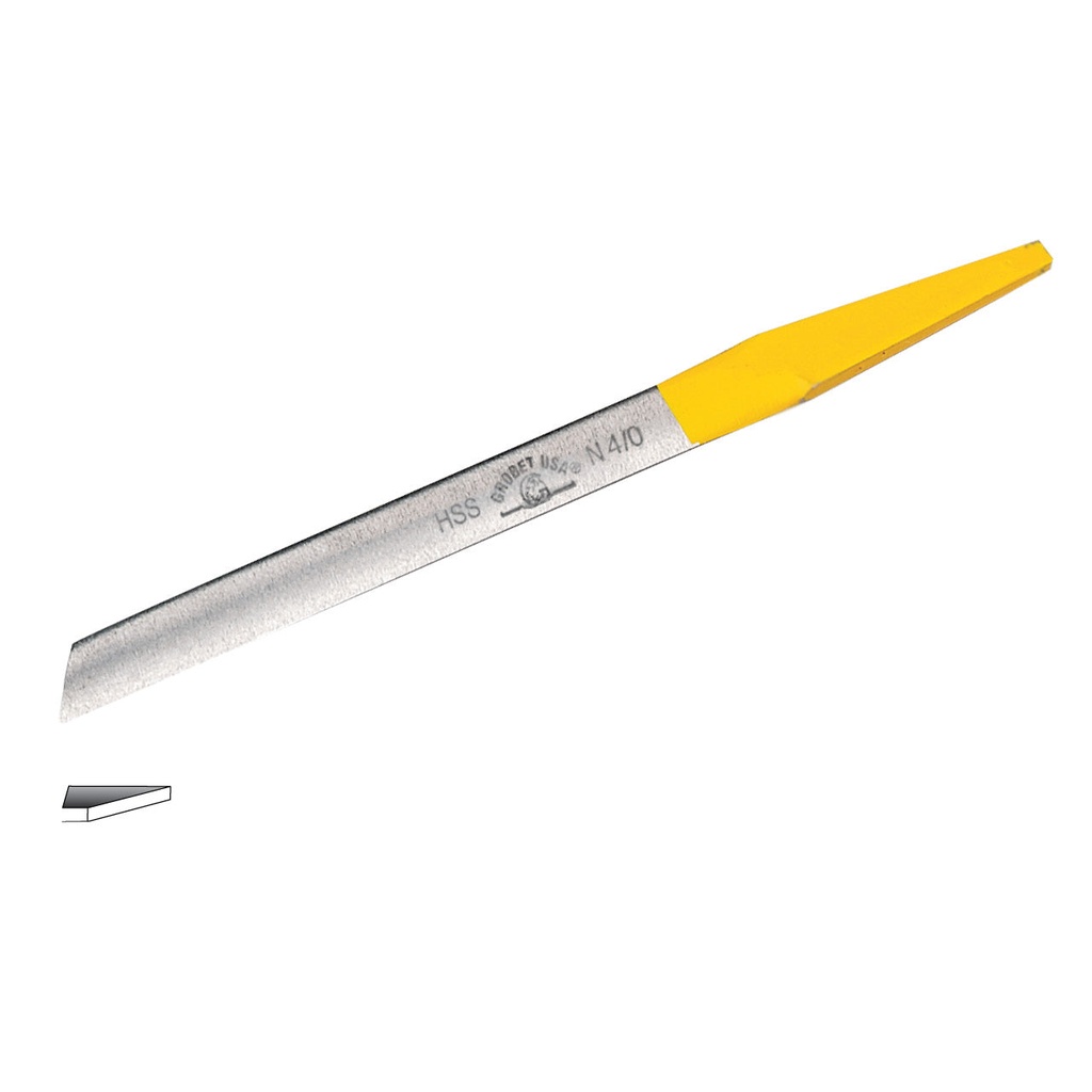 [166-7217] Grobet USA® Flat 43 High Speed Steel Yellow Tang® Graver