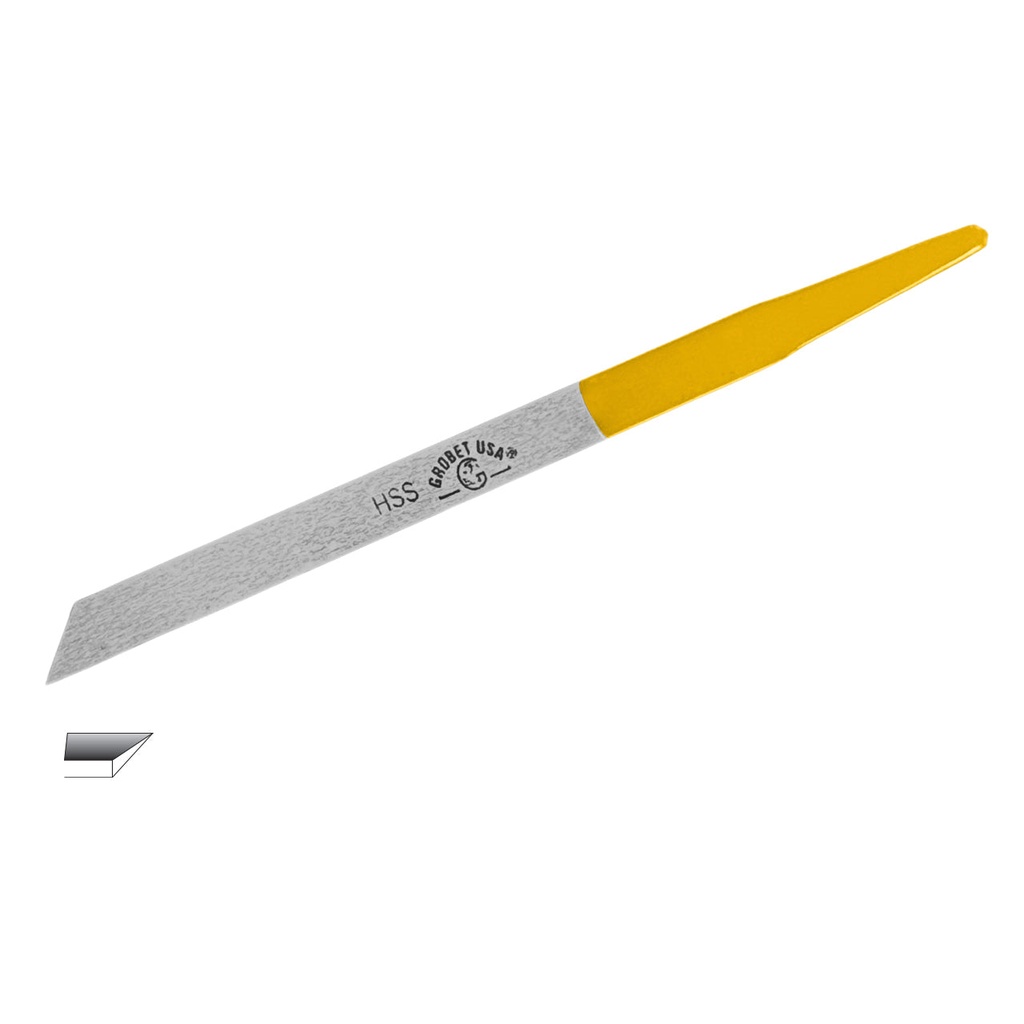 [166-7231] Grobet USA® Knife Point 5 High Speed Steel Yellow Tang® Graver