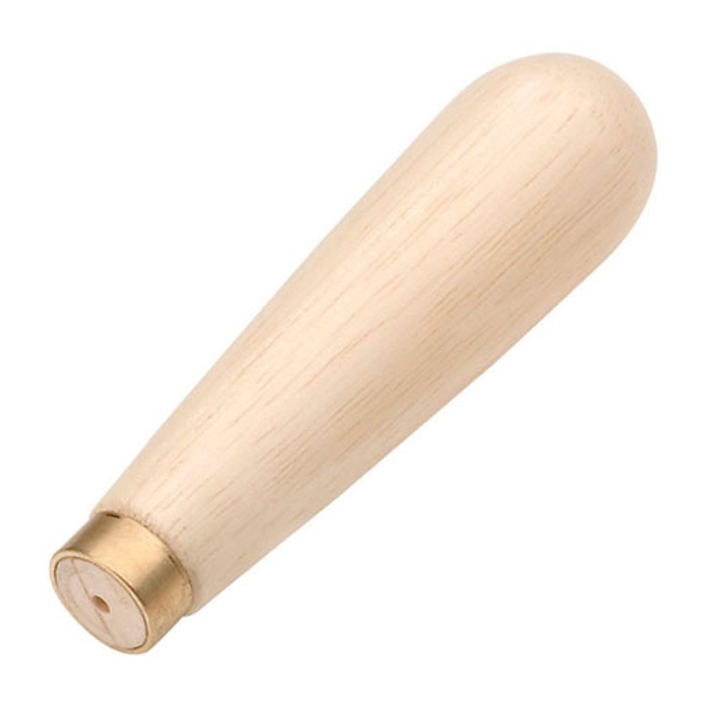[170-4011] Contoured Wood Needle File Handle - 3-1/2" Long