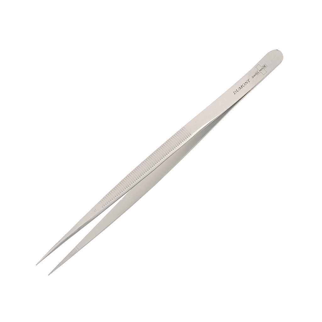 [195-0350] Dumont® Diamond Serrated Tip Tweezers - Stainless, Fine Point