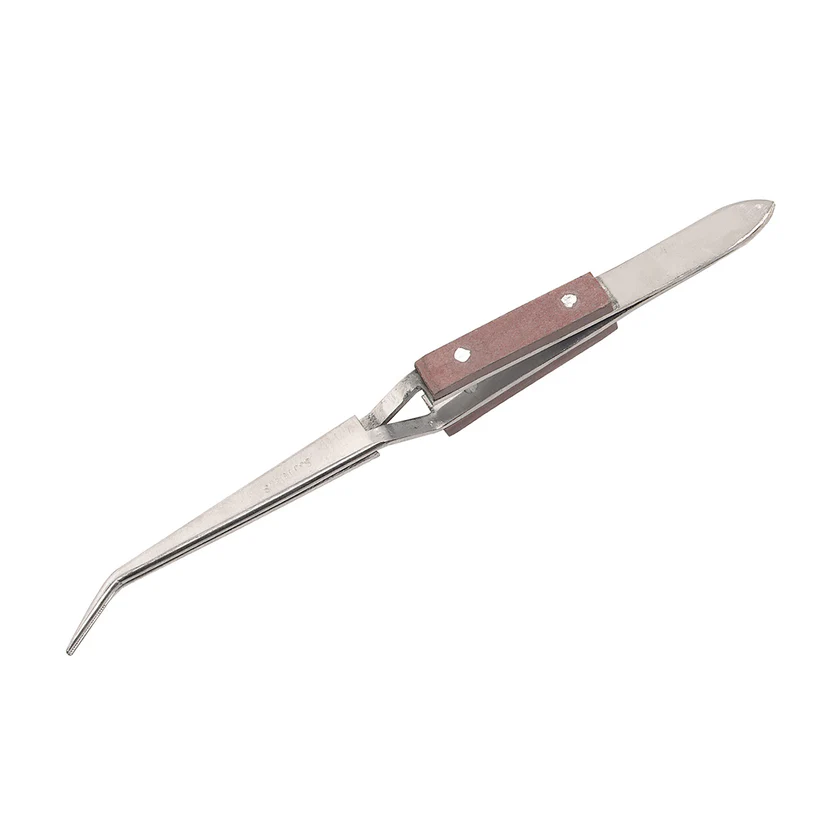 [195-2075] Cross-Locking Curved Insulated Tweezers