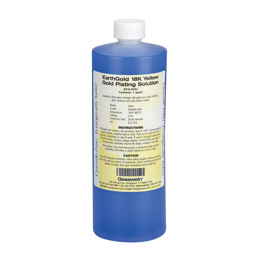 [210-0932] EarthGold Plating Solution 18K Yellow 1 Quart