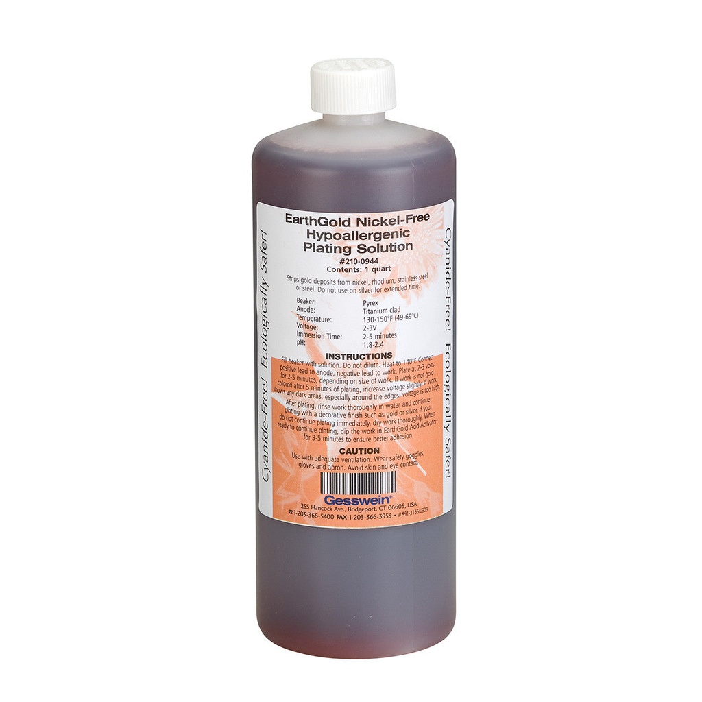[210-0944] EarthGold Plating Solution Nickel-Free 1 Quart