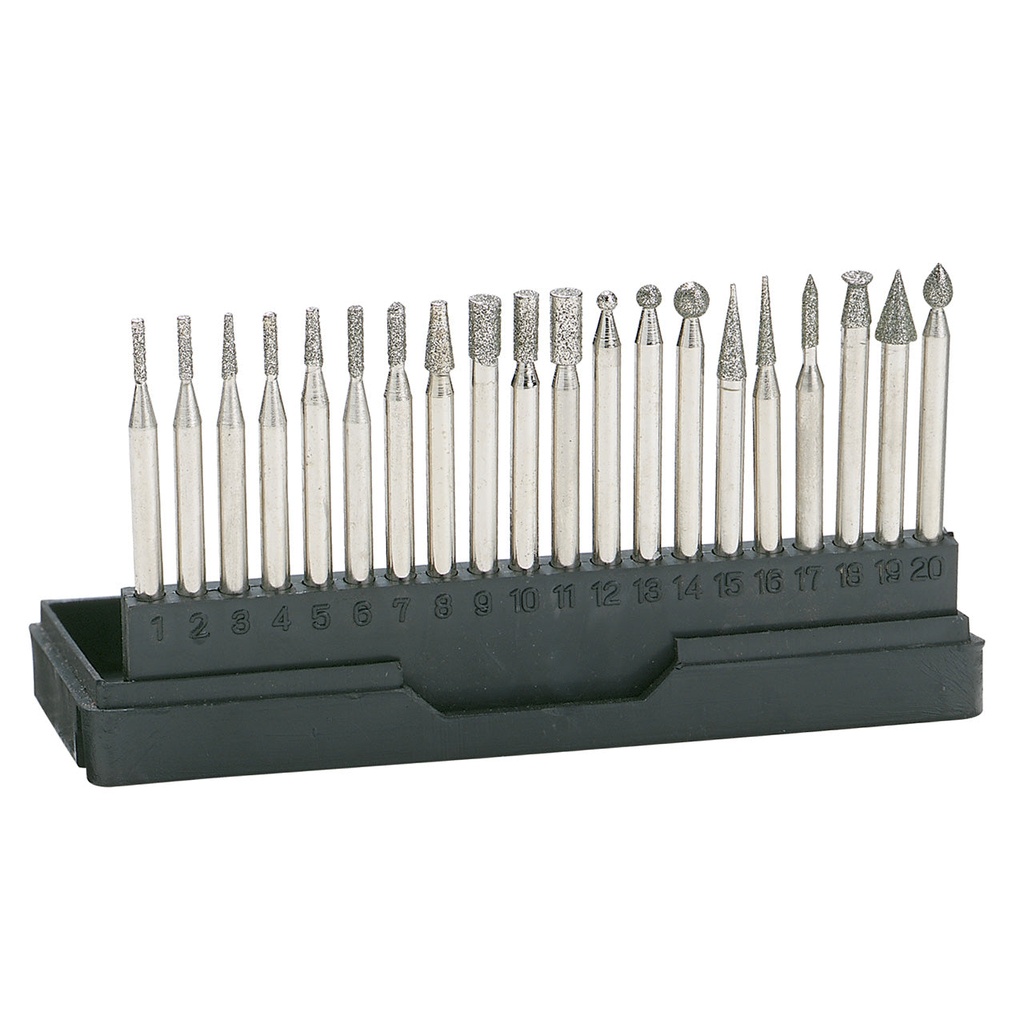 [226-1221] Economy Diamond Bur Set - 1/8" Shanks