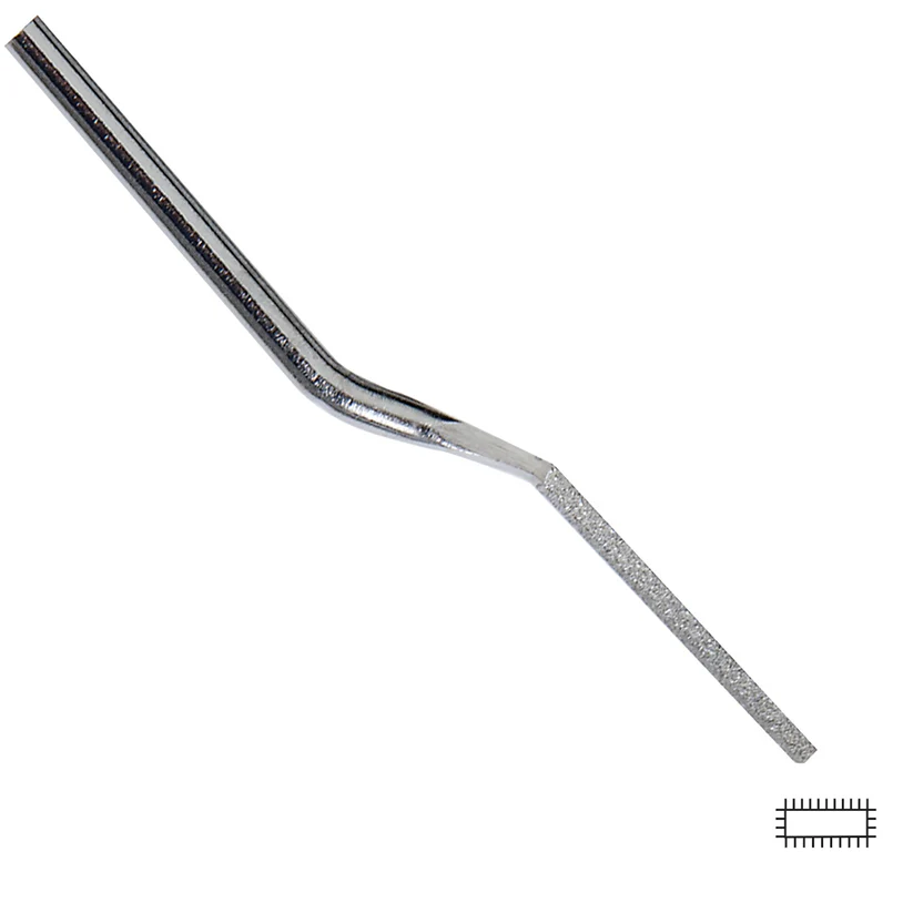 [240-1004] Diamond Riffler Poli 150Grit Equalling Bent, 3.2 x 1.4mm File