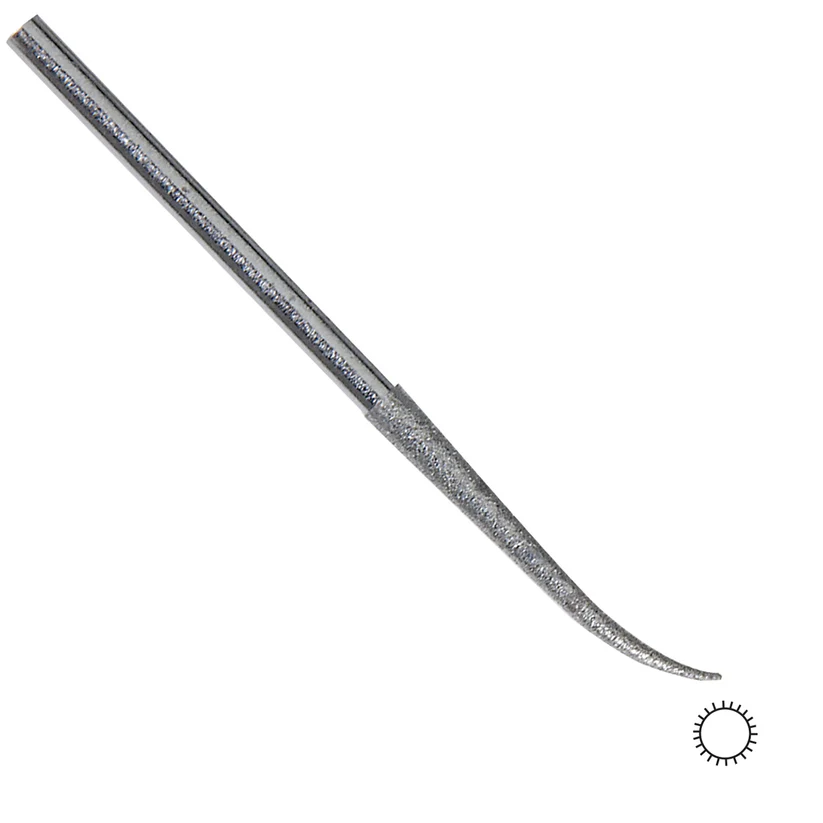 [240-1006] Diamond Riffler Poli 150Grit Round Curved, 3mm File