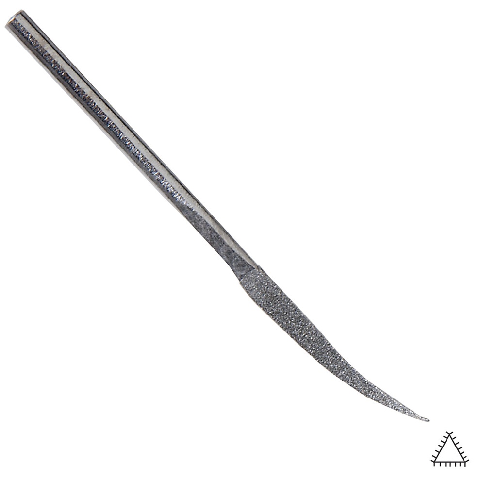 [240-1007] Diamond Riffler Poli 150Grit Three-Square, 2.5mm File