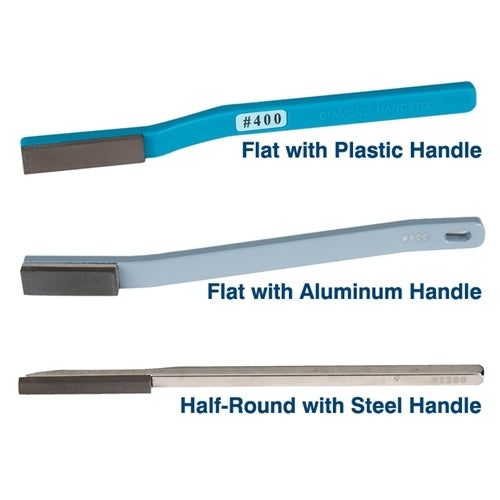 [240-3031] Flat 400 Grit Plastic Handled Resinoid Diamond Lapper
