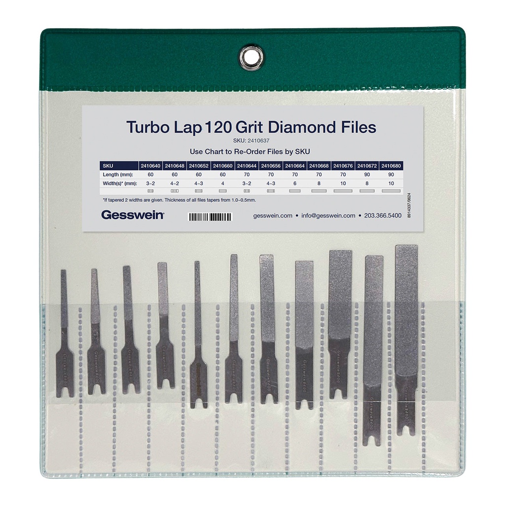 [241-0637] Turbo Lap 120 Grit Diamond Files Set of 11
