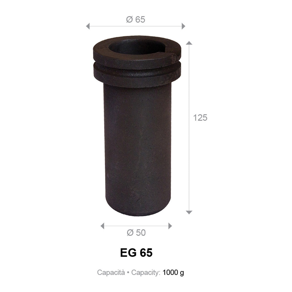 Repl 1000g Crucible for Electric Melter Furnaces 1kg - EG65