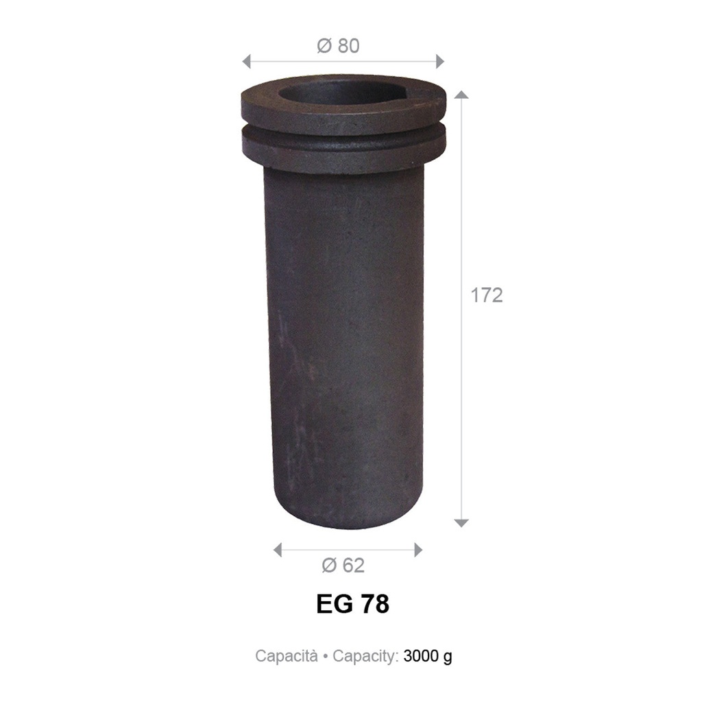 [265-1613] Repl 3000g Crucible for Tilt Electric Melter Furnace 3kg - EG78T