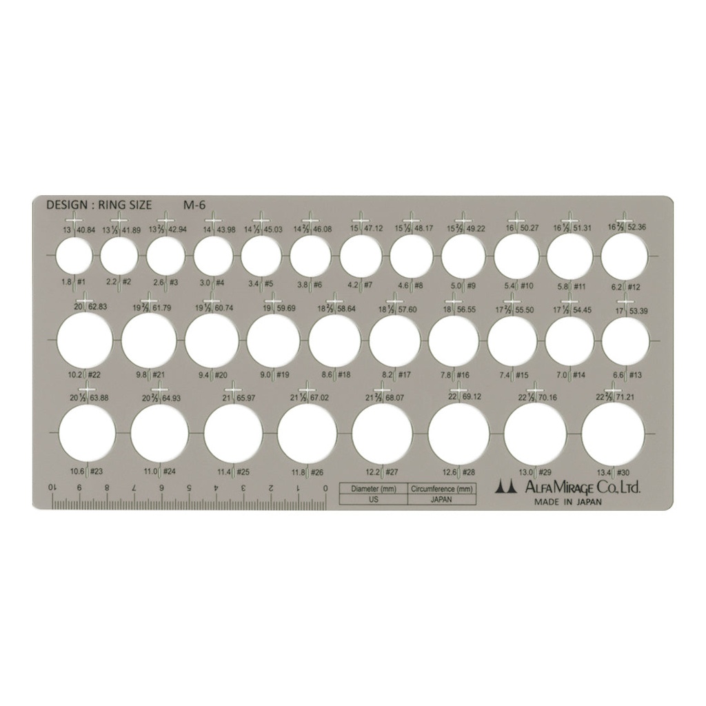 [265-2334] M-6 Ring Size Template