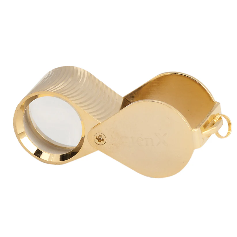 [272-4037] 10X Diamond-Cut Triplet Loupes, 18mm Lens - Gold