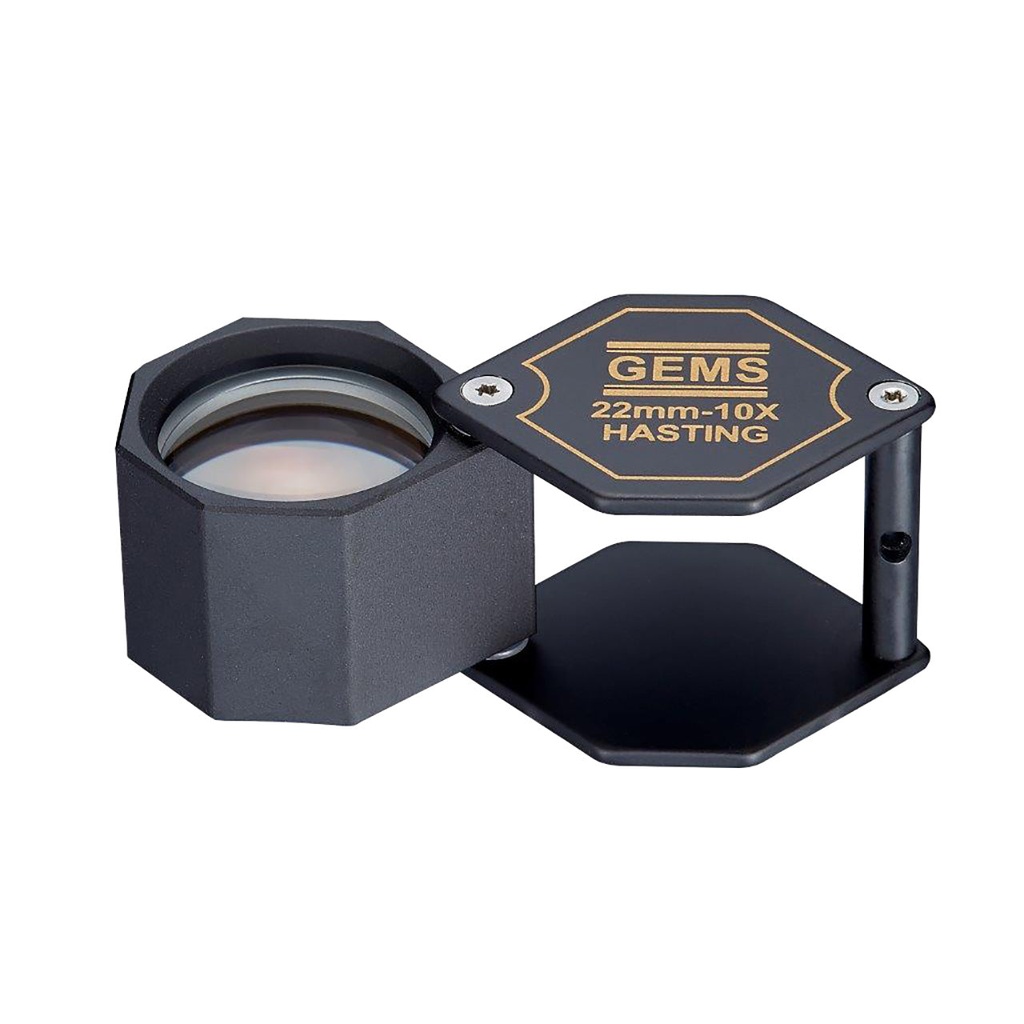 [272-4061] GEMS 10X HEX Loupes, 22mm Lens - Black 22MM