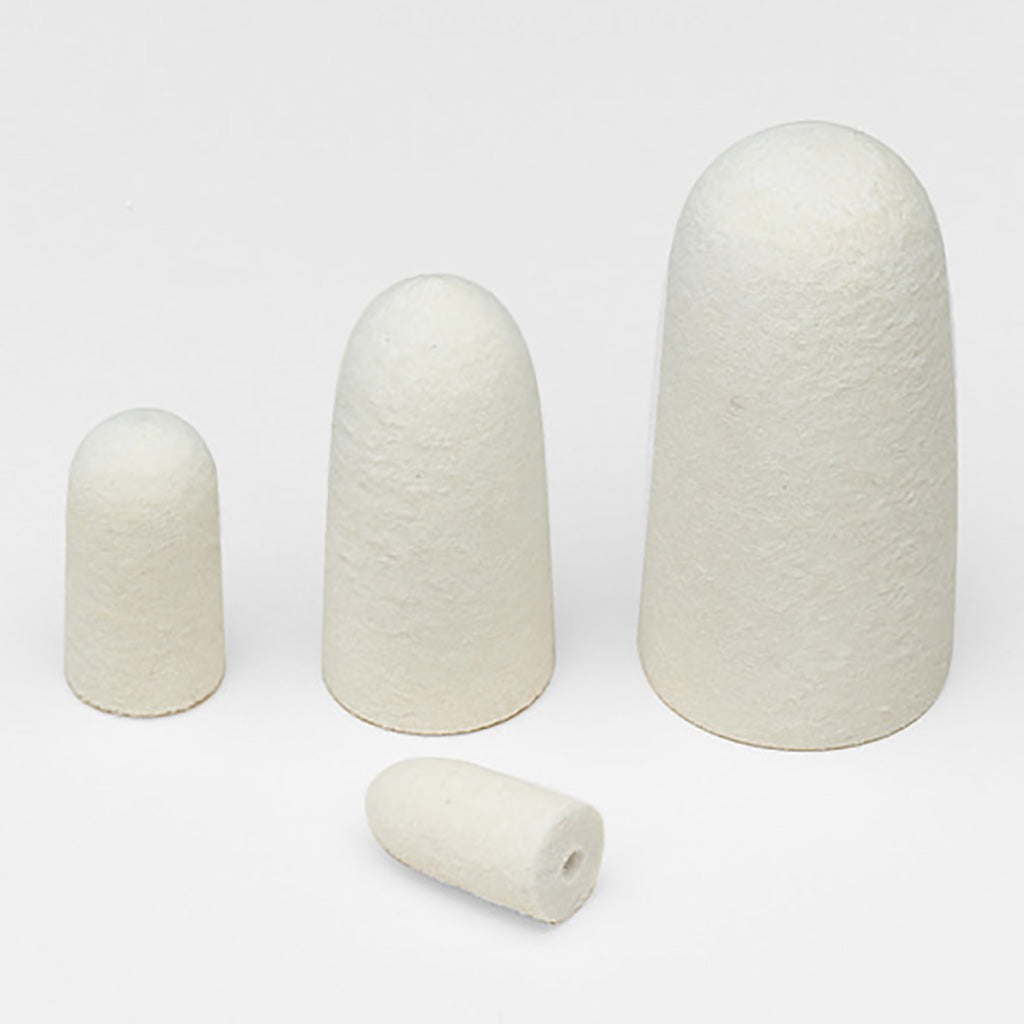 [282-0490] Hard Unmounted Felt Cones, Small - 3/8" x 3/4" Pointed  (Pkg. of 12)