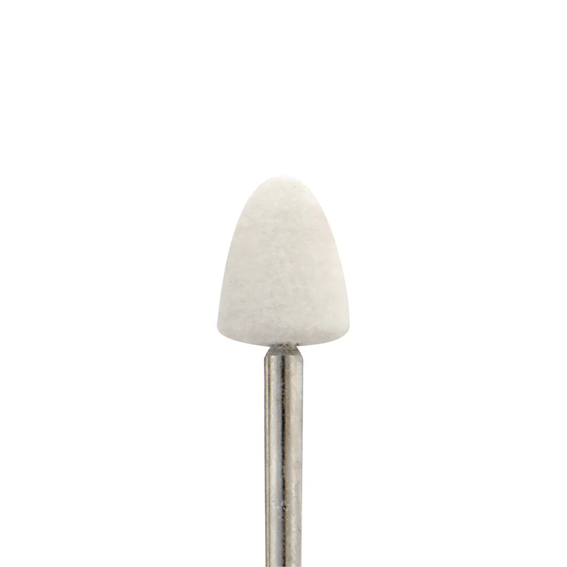 [286-1010] Mounted Felt Bobs, Round & Cone - 1/8" Shank, 1010 Hard  (Pkg. of 12)